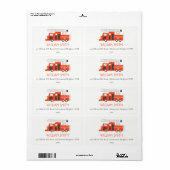 Niedlich Red Fireruck Motor Kindergeburtstag-Adres (Vorne)