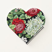 Niedlich Red Floral Custom Personalisiert Notizblock (Rückseite)