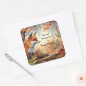 Niedlich Red Fox, Dieses Buch gehört Buchzeichen Quadratischer Aufkleber (Umschlag)