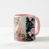 Niedlich Red Fox Wasserfarbe Rosa Girls Damen Tasse (VorderseiteRechts)