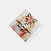 Niedlich Red Fox Wild Animal Deco Serviette Napkin (Ecke)