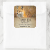 Niedlich Red Fox Wilderness Nature Foto Vielen Dan Quadratischer Aufkleber (Tasche)