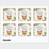 Niedlich Red Fox Woodland Vielen Dank zum Geburtst Quadratischer Aufkleber (Blatt)