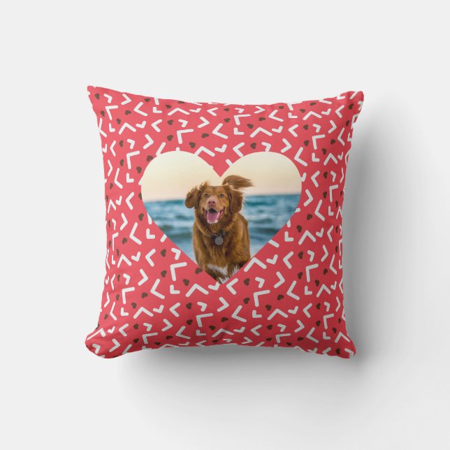 Niedlich Red Gemustert Dog Foto Custom Kissen (Vorderseite)