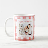 Niedlich Red Gingham Kariert Custom Foto Christmas Kaffeetasse (Links)