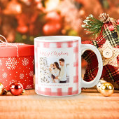 Niedlich Red Gingham Kariert Custom Foto Christmas Kaffeetasse