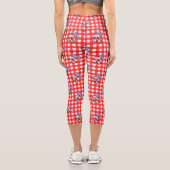 Niedlich Red Gingham Karo Capri Leggings (Rückseite)
