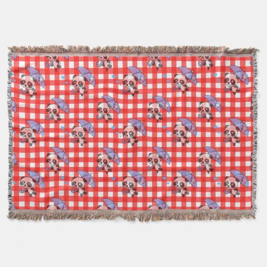 Niedlich Red Gingham Karo Decke (Vorderseite)