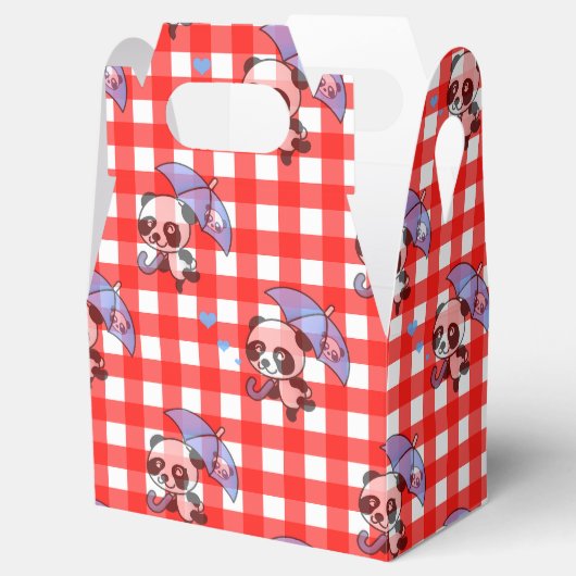 Niedlich Red Gingham Karo Design Geschenkschachtel (Geöffnet)