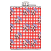 Niedlich Red Gingham Karo Flachmann (Rückseite)