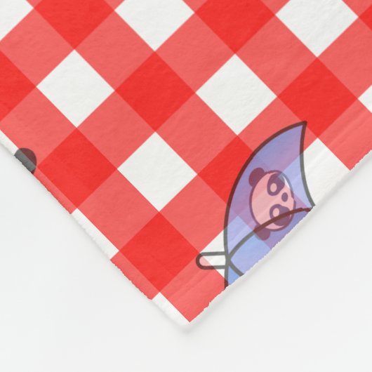 Niedlich Red Gingham Karo Fleecedecke (Ecke)