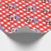Niedlich Red Gingham Karo Geschenkpapier (Ecke)