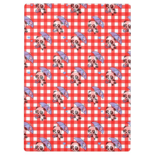 Niedlich Red Gingham Karo Klemmbrett (Rückseite)