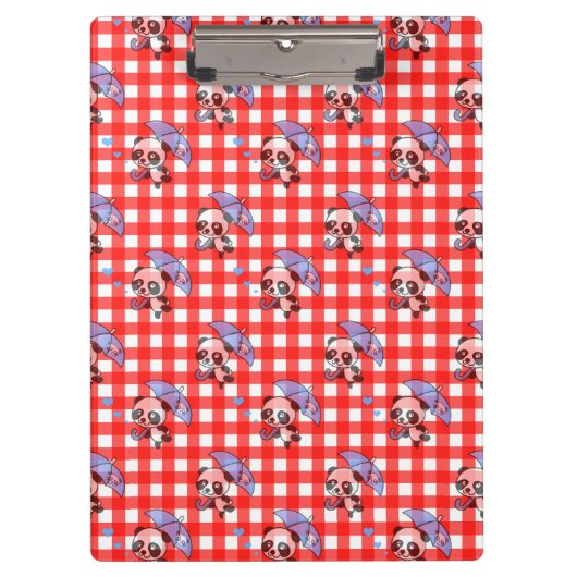 Niedlich Red Gingham Karo Klemmbrett (Vorderseite)