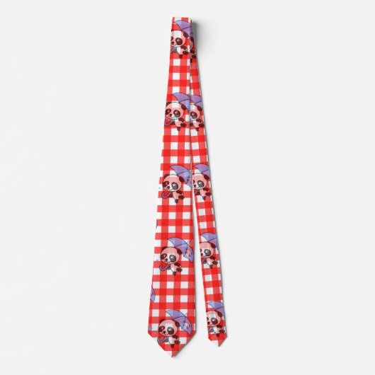 Niedlich Red Gingham Karo Krawatte (Vorderseite)