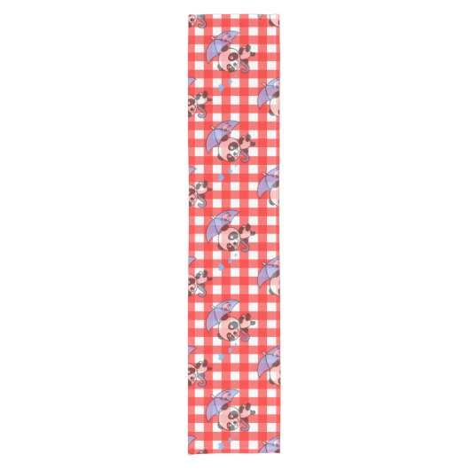 Niedlich Red Gingham Karo Kurzer Tischläufer (Vorderseite)