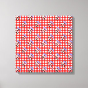 Niedlich Red Gingham Karo Leinwanddruck