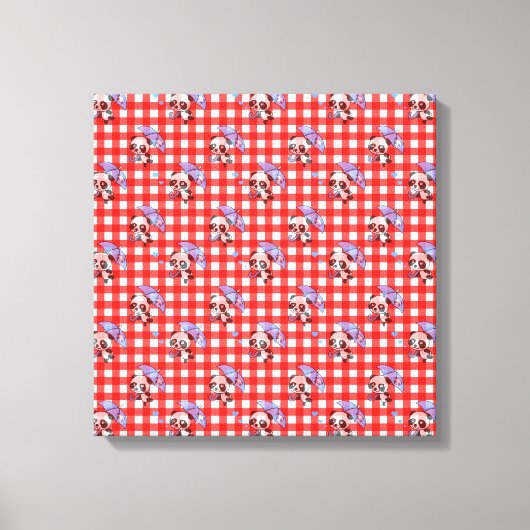 Niedlich Red Gingham Karo Leinwanddruck (Vorderseite)