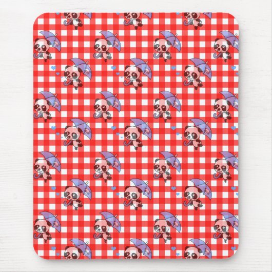 Niedlich Red Gingham Karo Mousepad (Vorne)