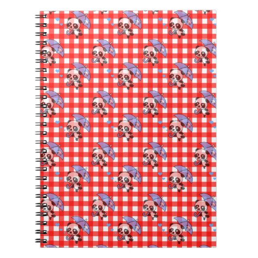 Niedlich Red Gingham Karo Notizblock (Vorderseite)