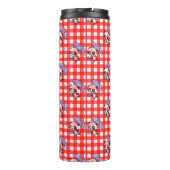 Niedlich Red Gingham Karo Thermosbecher (Rückseite)