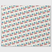 Niedlich Red Green Blue Gold Weihnachtsbaummuster Geschenkpapier (Flach)