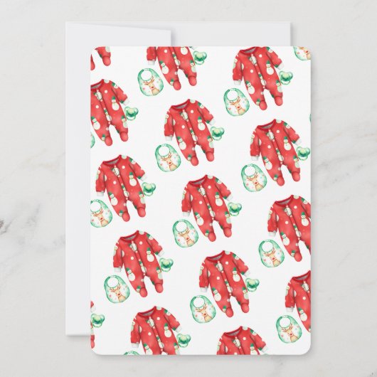 Niedlich Red Green Merry Little Christmas Baby Sho Einladung (Rückseite)