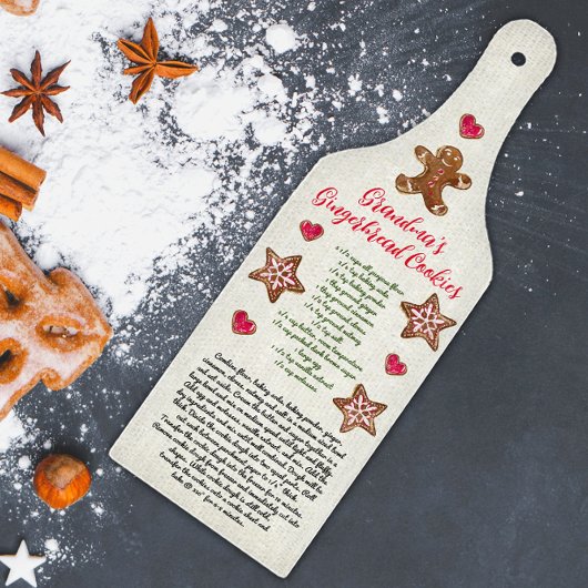 Niedlich Red Green Oma Weihnachts-Kochrezept Schneidebrett