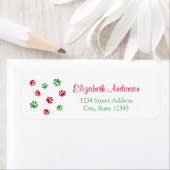 Niedlich Red Green Paw druckt Weihnachts-Rücksende (Insitu)