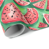 Niedlich Red Green Sweet Summer Watermelon Waterco Geschenkpapier (Rolleneckpunkt)