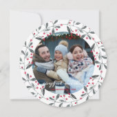 Niedlich Red & Green Watercolor Weihnachtskranz Einladung (Vorderseite)