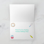 Niedlich Red Hair Girl Baking Vielen Dank Dankeskarte (Innenseite)