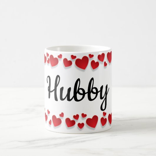 Niedlich Red Hearts Hubby Kaffeetasse (Mittel)