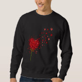 Niedlich Red Hearts Paw Dog Blume Fly Dandelion Va Sweatshirt (Vorderseite)