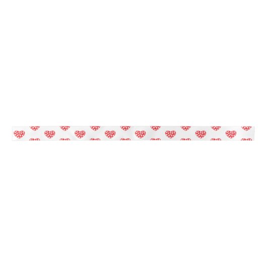 Niedlich Red Hearts Ribbon Satinband (Vorderseite)