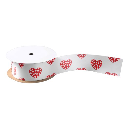 Niedlich Red Hearts Ribbon Satinband (Spule)