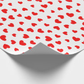 Niedlich Red Hearts Valentinstag Geschenkpapier (Ecke)