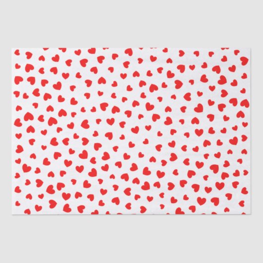 Niedlich Red Hearts Valentinstag Seidenpapier (Vorderseite)