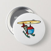 Niedlich Red Helicopter Fun Aviation Design Button (Vorne & Hinten)