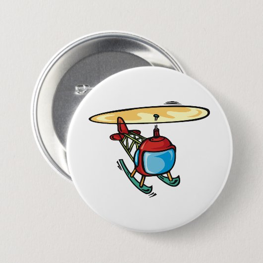 Niedlich Red Helicopter Fun Aviation Design Button (Vorne & Hinten)