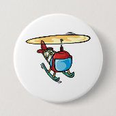 Niedlich Red Helicopter Fun Aviation Design Button (Vorderseite)
