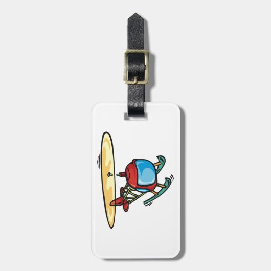 Niedlich Red Helicopter Fun Aviation Design Gepäckanhänger (Vorderseite vertikal)