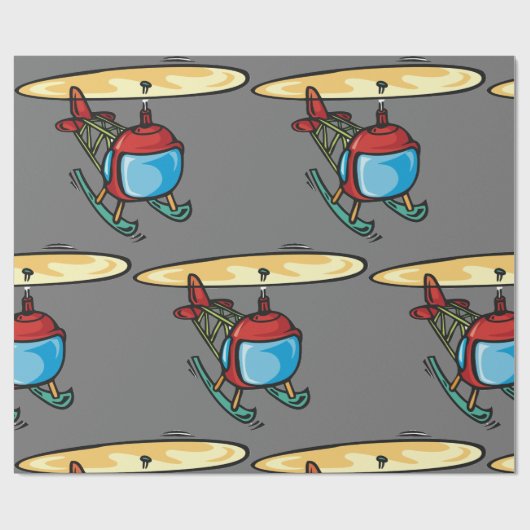 Niedlich Red Helicopter Fun Aviation Design Geschenkpapier (Flach)