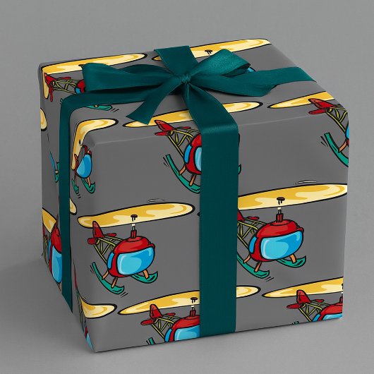 Niedlich Red Helicopter Fun Aviation Design Geschenkpapier