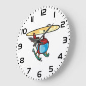 Niedlich Red Helicopter Fun Aviation Design Große Wanduhr (Winkel)