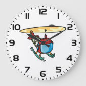 Niedlich Red Helicopter Fun Aviation Design Große Wanduhr (Vorderseite)