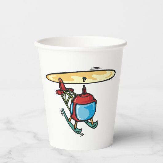 Niedlich Red Helicopter Fun Aviation Design Pappbecher (Vorderseite)