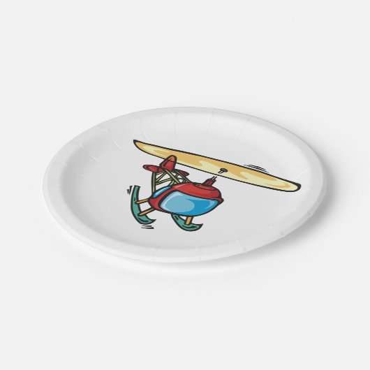 Niedlich Red Helicopter Fun Aviation Design Pappteller (Schrägansicht)