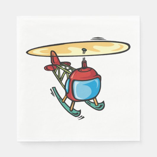 Niedlich Red Helicopter Fun Aviation Design Serviette (Vorderseite)