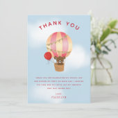 Niedlich Red Hot Air Ballon Kindergeburtstag Dankeskarte (Stehend Vorderseite)